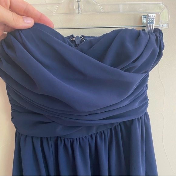 Lulus Moonlight Serenade Navy Blue Strapless Women XS Maxi Dress Formal Wedding - Picture 5 of 15